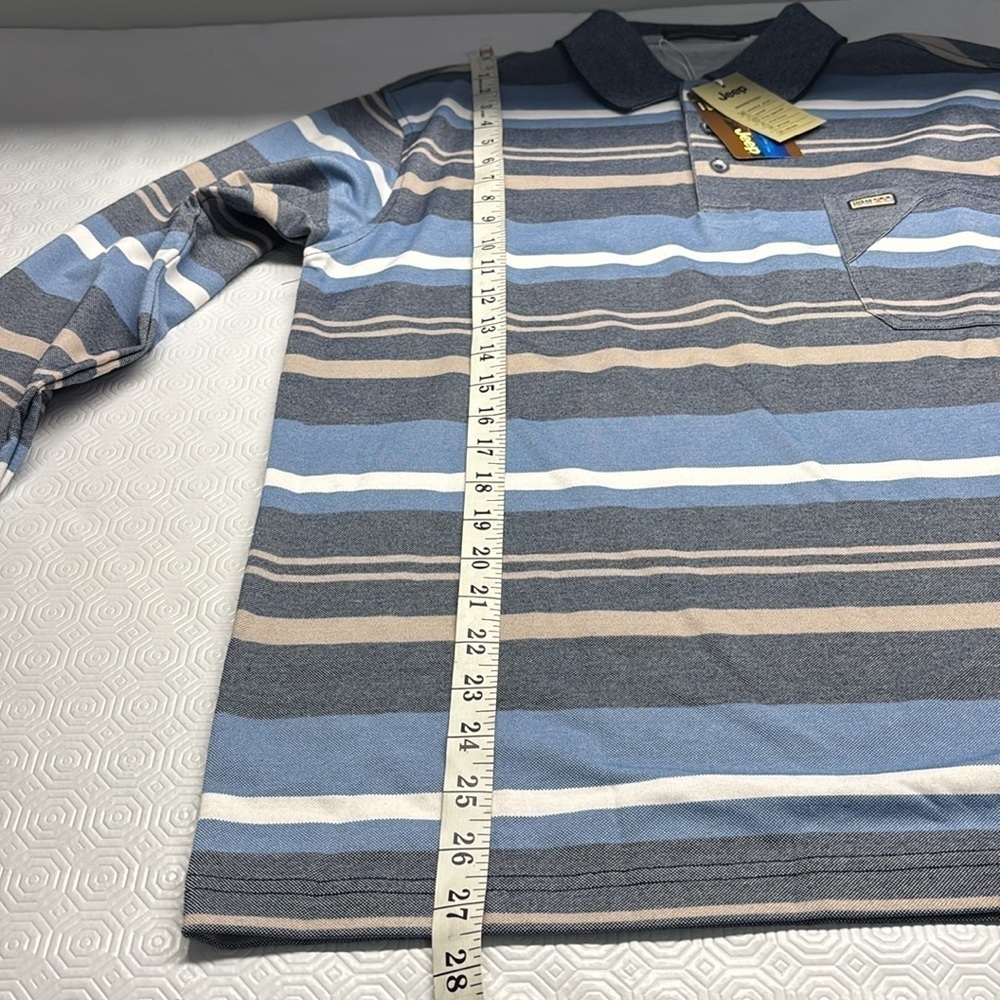Jeep Long Sleeve Polo Shirt 1/4 Button Stripes Size Large NWT - Picture 9 of 10